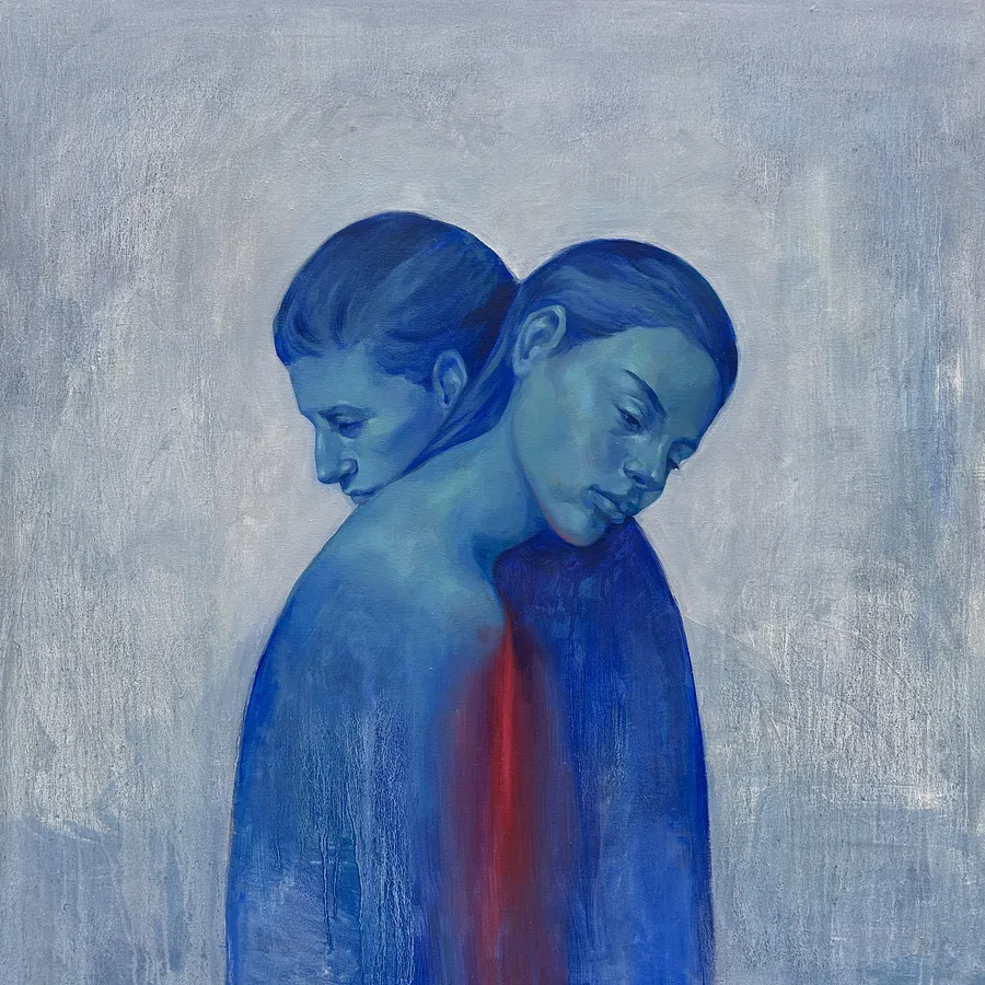 Image of Connection by Valeriia Borysiuk, size: 90 x 90 cm, made of Oil on Canvas, Painting medium, from United Kingdom